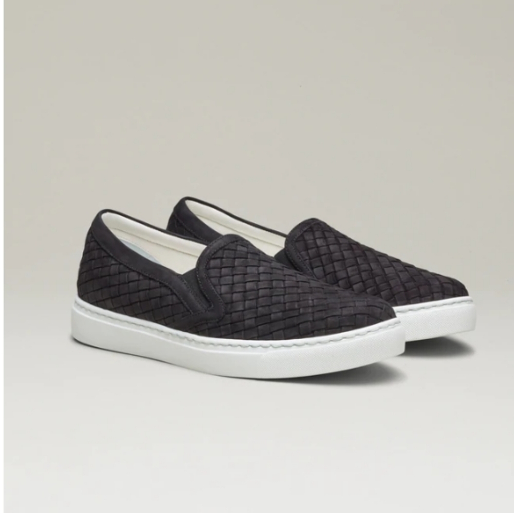 M. Gemi The Cerchio black woven leather platform sneakers